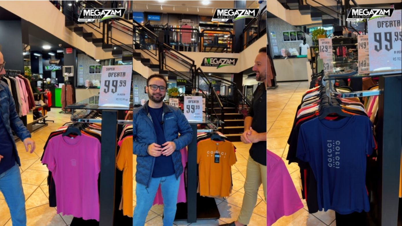 VÍDEO: Megazam Moda Sport está com linha de blusinhas por apenas R$ 99,99 