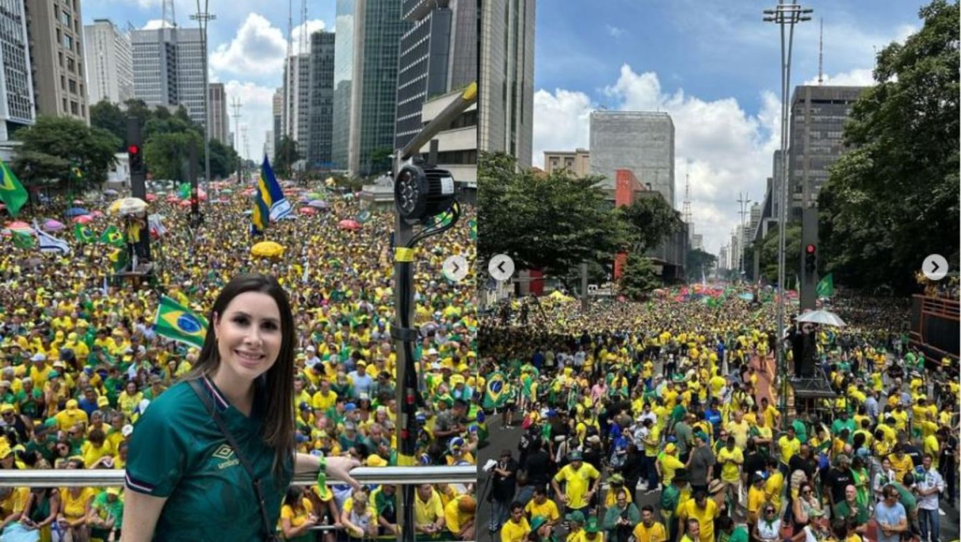 Deputada Caroline De Toni representa o Oeste em ato pró-bolsonaro que aconteceu na Avenida Paulista