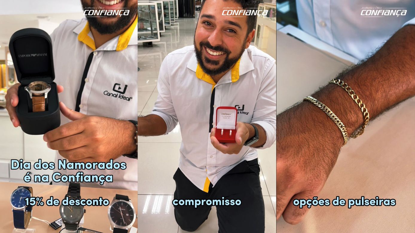 VÍDEO: Presente para o Dia dos Namorados, com 15% de desconto? É na Joalheria e Ótica Confiança!