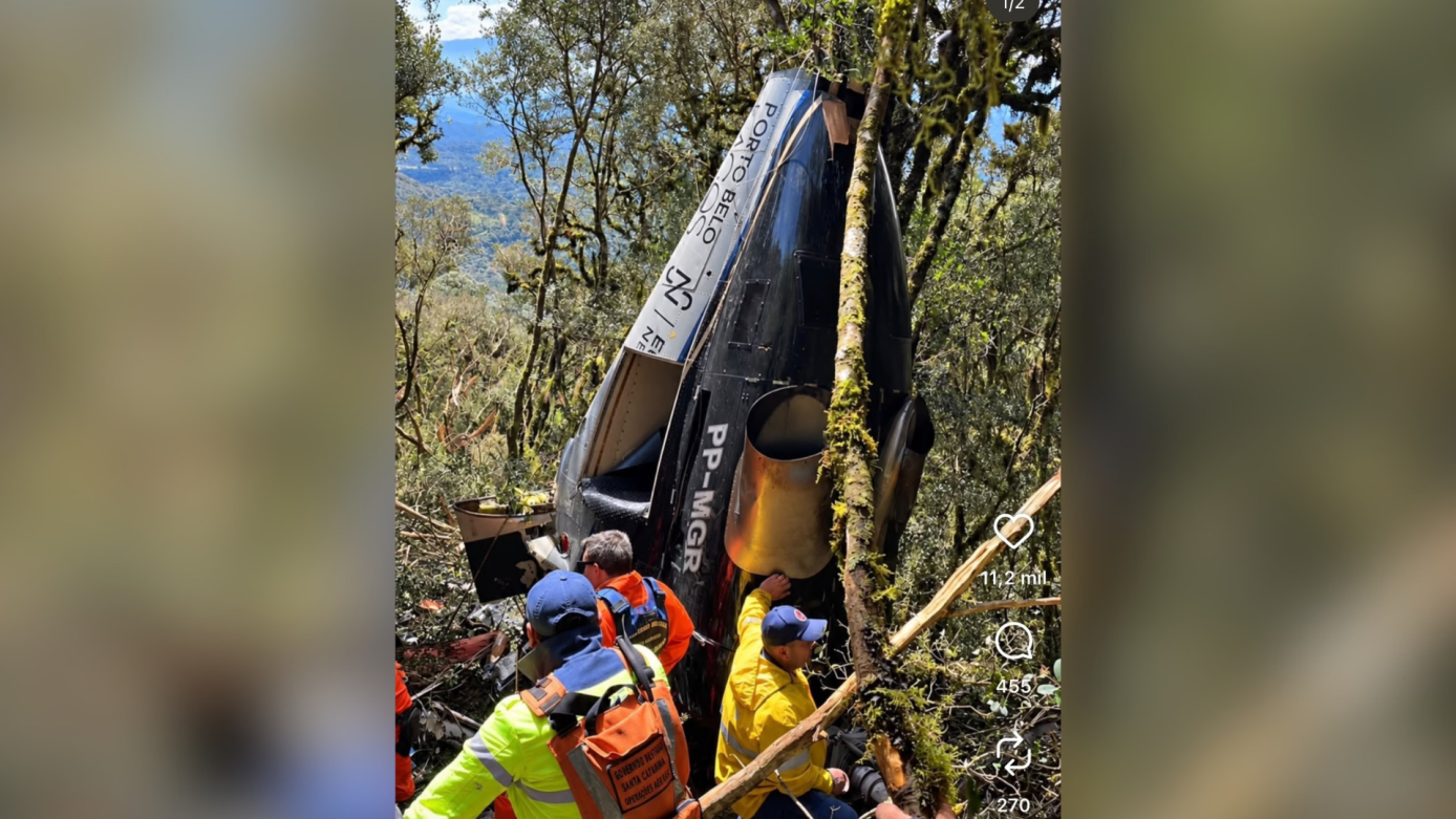 Empresa responsável pelo helicóptero lamenta morte de cinco ocupantes em Urubici
