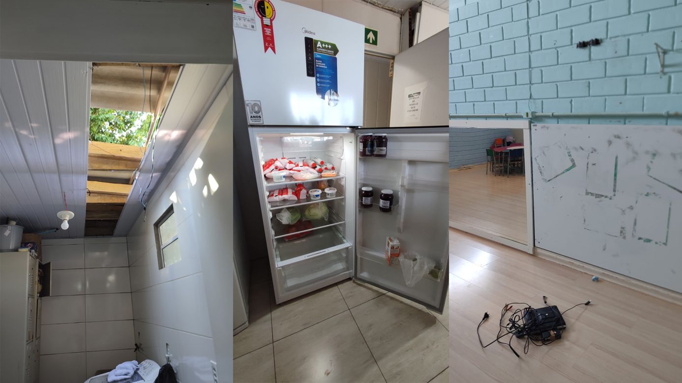 Ladrões furtam televisores e alimentos do CEIM Recanto Encantado em Xaxim