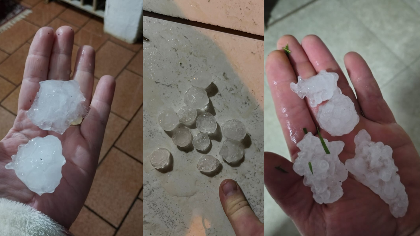 Temporal com granizo causa destelhamentos e mobiliza bombeiros em Concórdia