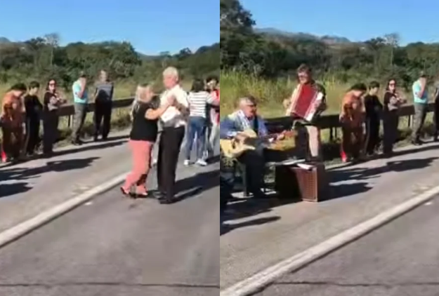 VÍDEO: Era para ser só mais um congestionamento e virou um verdadeiro baile na rodovia 