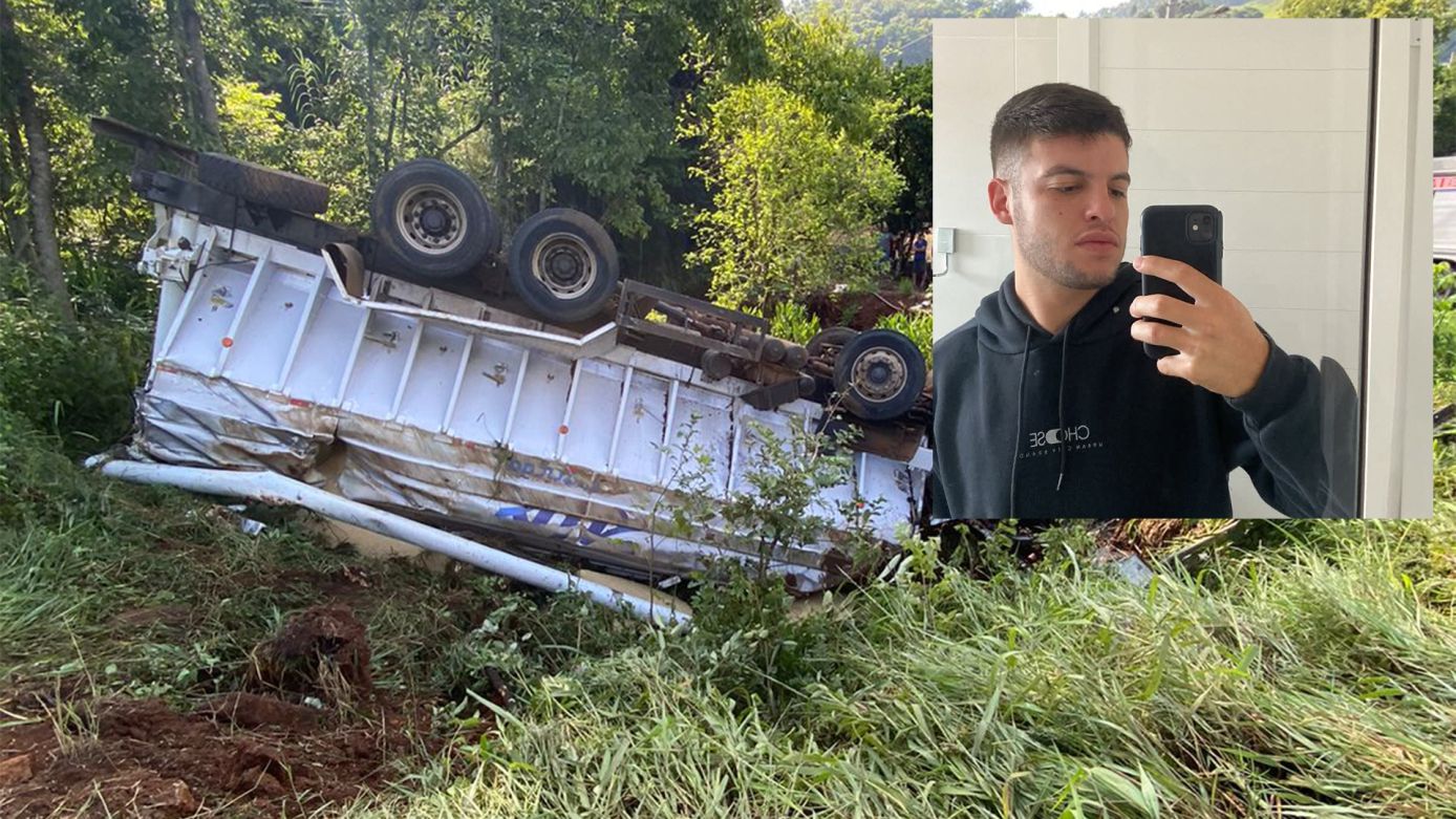 Identificado jovem de Xanxerê que morreu em acidente com caminhão na SC-155