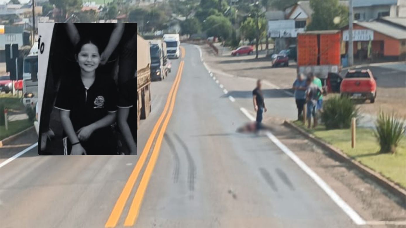 LUTO: identificada criança que morreu atropelada por caminhão na SC-480, em Bom Jesus