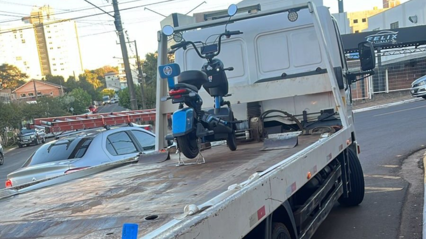 Polícia Militar fiscaliza veículo elétrico com indícios de adulteração em Xanxerê