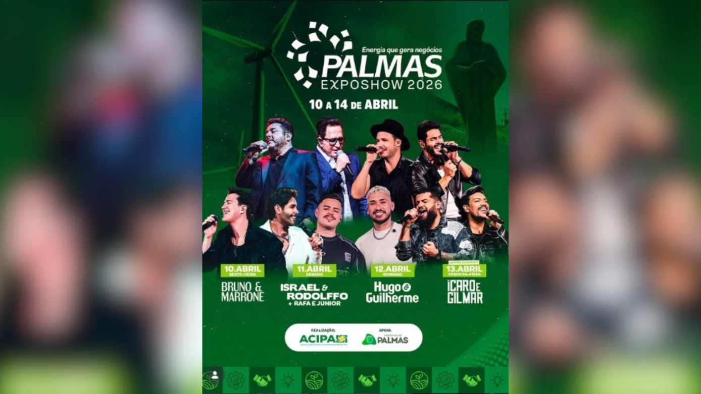 Palmas ExpoShow 2026 terá shows nacionais e programação de quatro dias