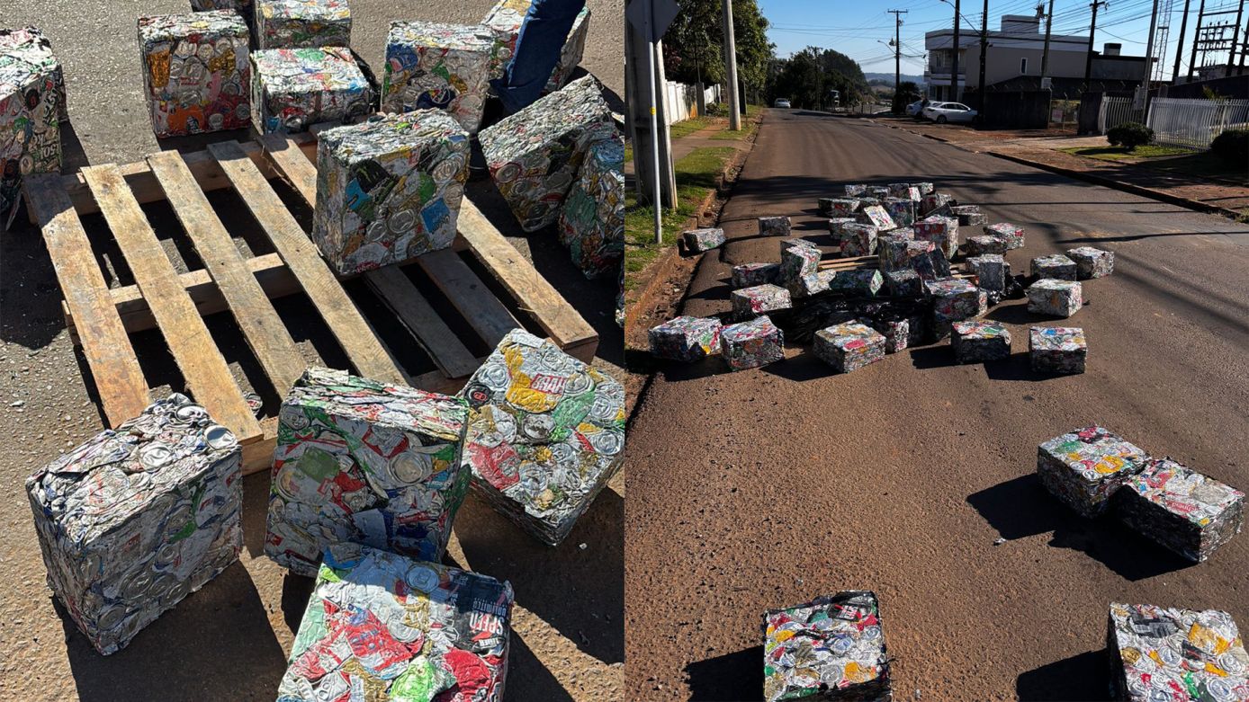 PF apreende mais de meia tonelada de sucata na fronteira de Santa Catarina com a Argentina