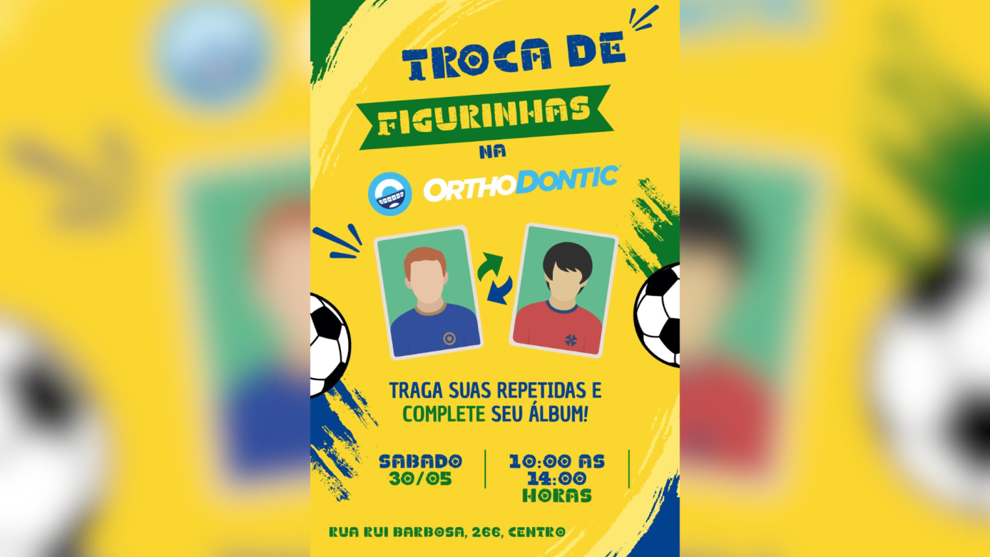 OrthoDontic Xanxerê promove troca de figurinhas da Copa do Mundo 2026 neste sábado